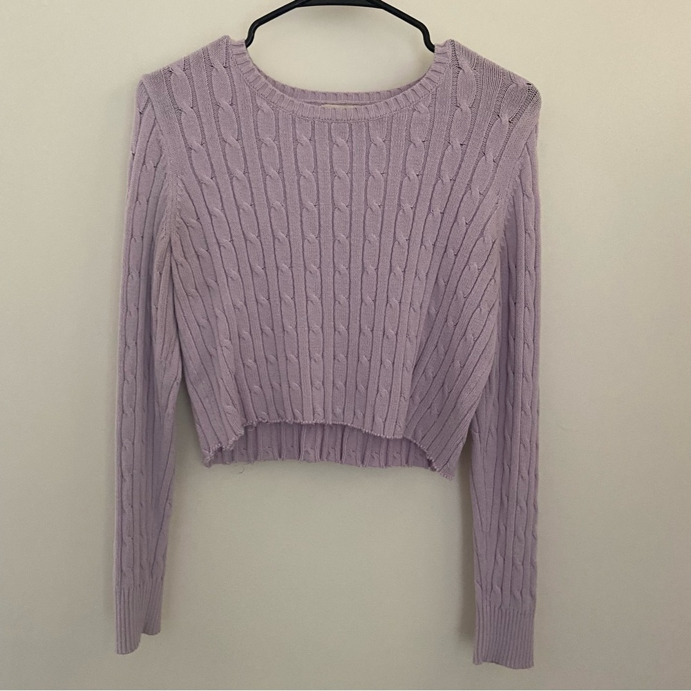 Pre-owned Lavender Cropped St. John’s Bay Sweater. Size: M